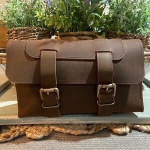 Brown Leather Motorcycle or Bicycle Bag